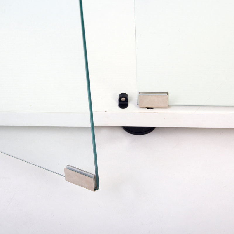 Vitrine à deux portes avec 2 tablettes vitrées et porte, Blanc