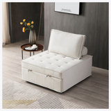 Multipurpose Linen Fabric Ottoman Lazy Sofa Pull-Out Sofa Bed