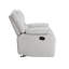 Fauteuil inclinable coulissant moderne en chenille gris avec accoudoirs à plateau-coussin et structure en bois massif