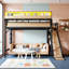Lit mezzanine avec glissade, tablettes de rangement et garde-robe intégrée, ports USB, lumières DEL et panneau perforé-1272901658-1272901661