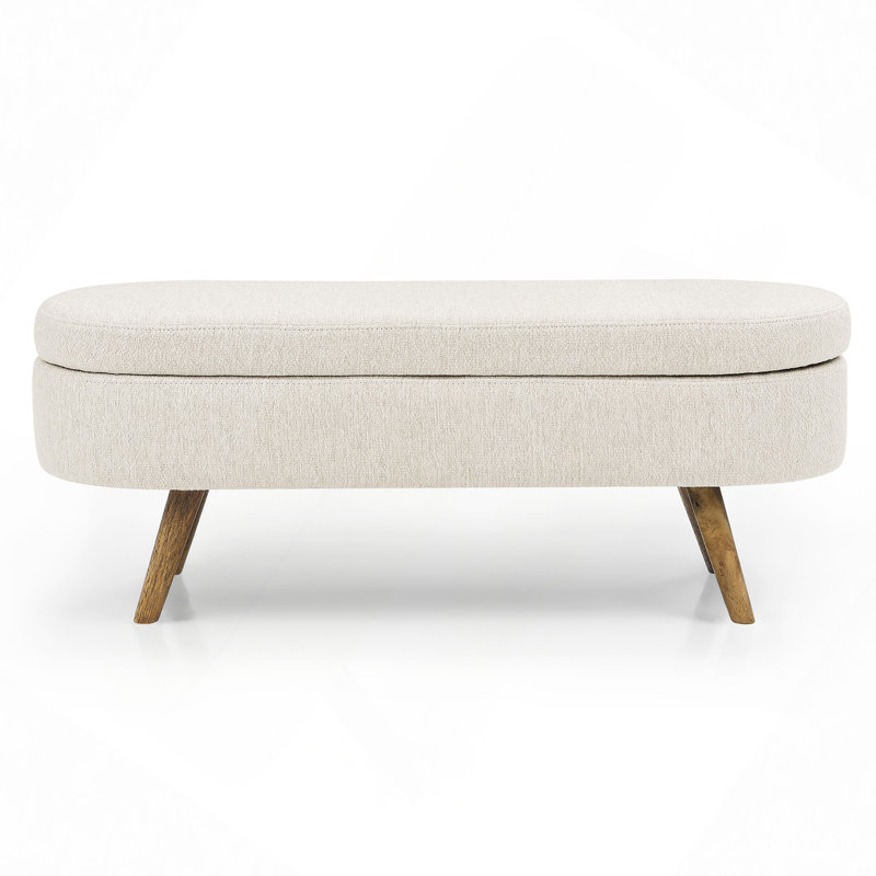 Maly Upholstered 2-Seater Storage Bench,entryway bench,bedroom bench, Beige