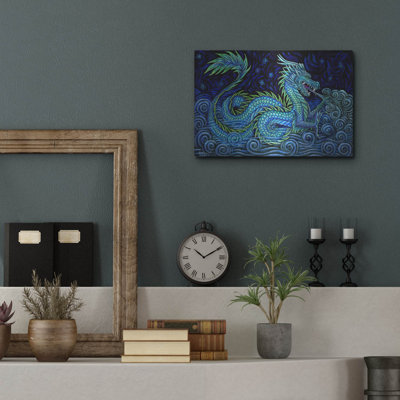 Luxe chinois Art «Dragon chinois azur» par Rebecca W «Dragon azur chinois» par Rebecca Wang Art