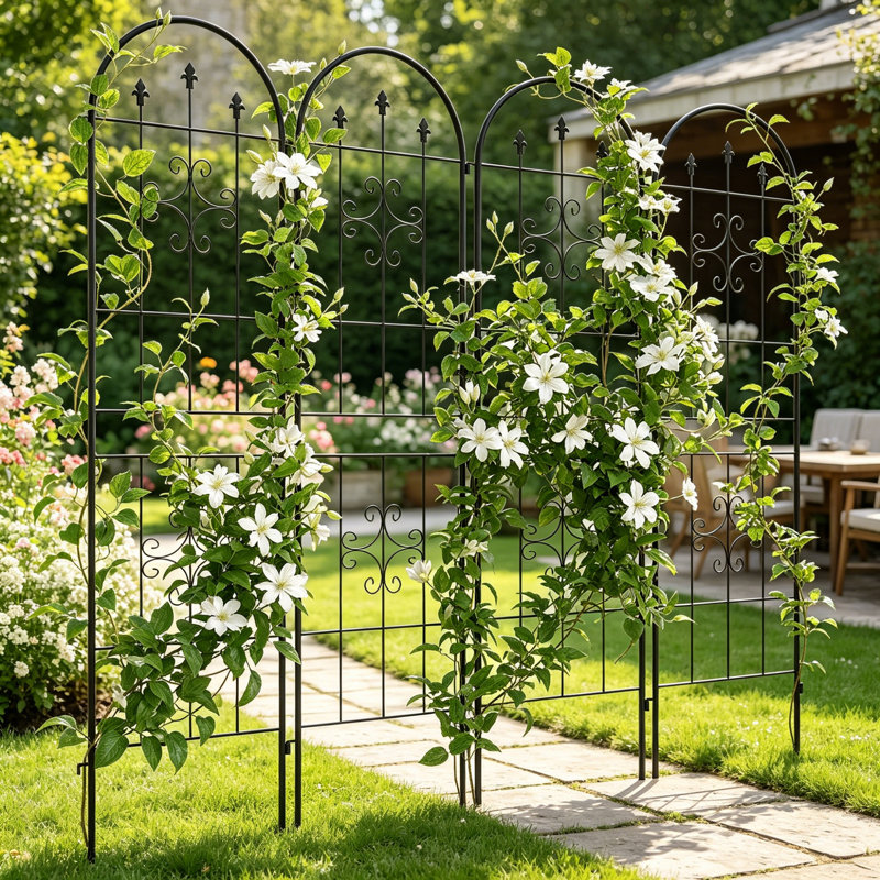 180cm H x 50cm W Steel Fan Trellis