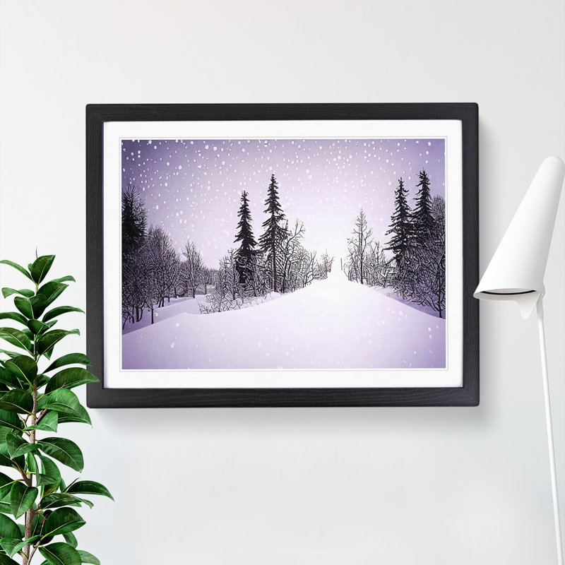 Pine Tree Forest Winter Vol.6 - Single Picture Frame Print, Black Framed, 34cm H x 46cm W x 2cm D