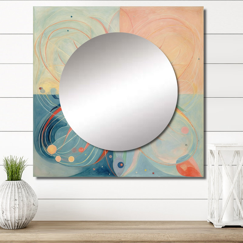 Miroir cosmique rétro, Illustration spirituelle rétro VI, 23 po x 23 po