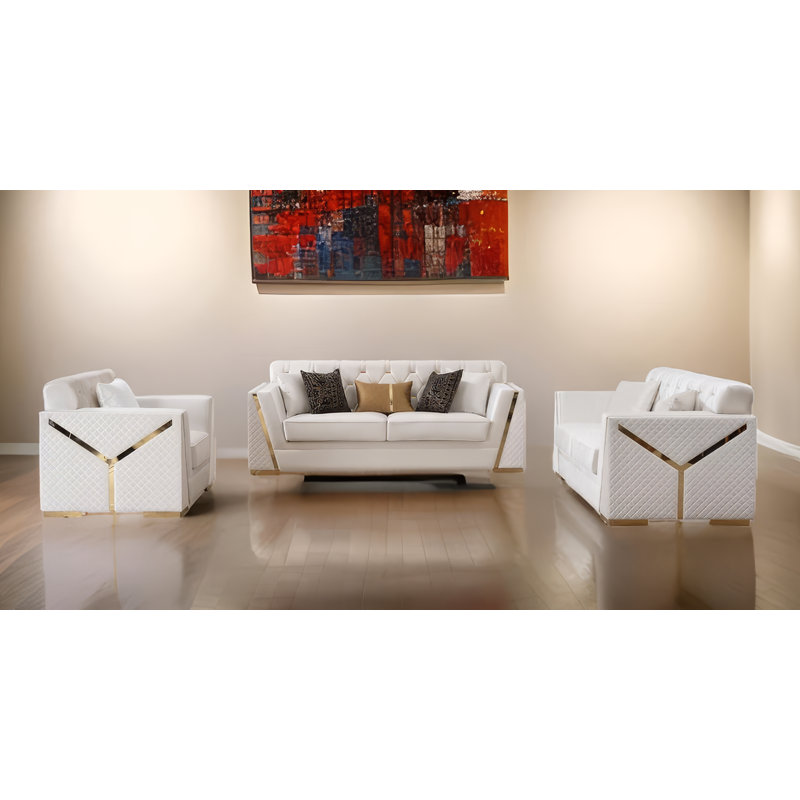 Ensemble de canapé Hilen, Blanc