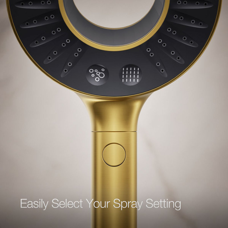 Spaviva Two-Function Handshower 2.5 GPM, Brushed Brass, 1.75 GPM