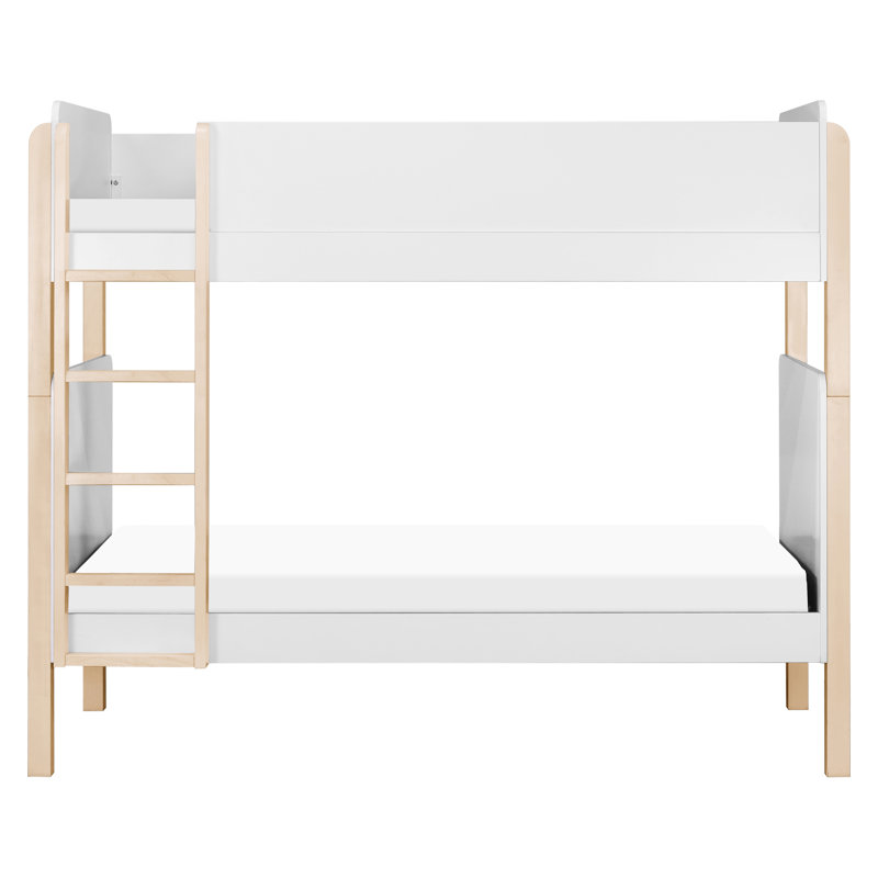 TipToe Twin Bunk Bed, White/Light Brown