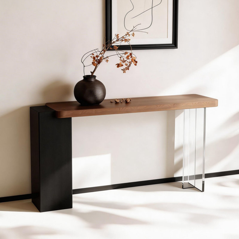 Console de style chinois moderne et classique, H 29,5 po x L 70,9 po x l 13,8 po
