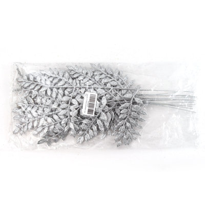 Ensemble de 6 jets de cendres scintillants scintillants de 17 pouces - verdure artificielle réaliste avec des accents scintillants, parfait pour les décorations de Noël, les couronnes, les guirlandes et les arrangements festifs