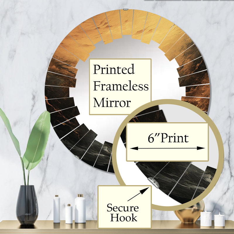 Gamblin - Miroir mural rond, 32 po x 32 po