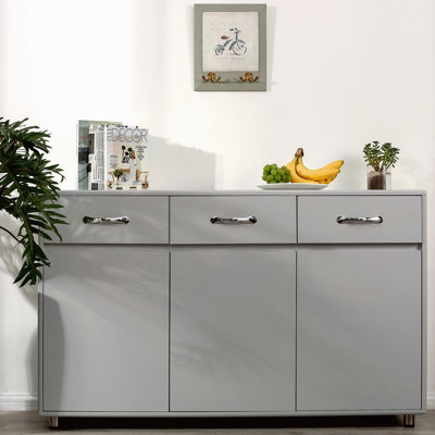 Three Doors Side Table-Grey
