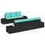  Ensemble de canapé de jardin 8 pièces noir et turquoise