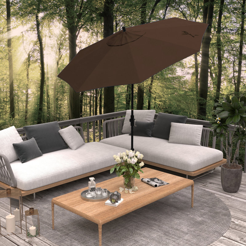 Parasol de 108 po Naschmarkt, Toile Sunbrella® brun baie