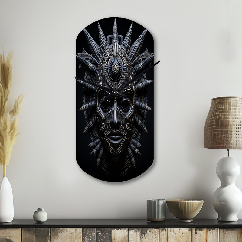 Horloge murale asymétrique en métal africain, Grand