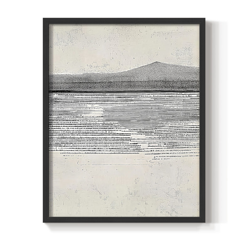 «CLCLIV» abstrait, reproduction encadrée, prête à être accrochée, H 10 po x l 8 po, Noir