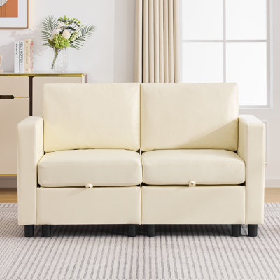 Canapé modulaire en similicuir - fauteuil d'appoint, causeuse et canapé à 3 places