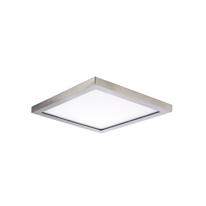 Methel LED Flush Mount, 0.5" H x 9" W x 9" D, Satin Nickel