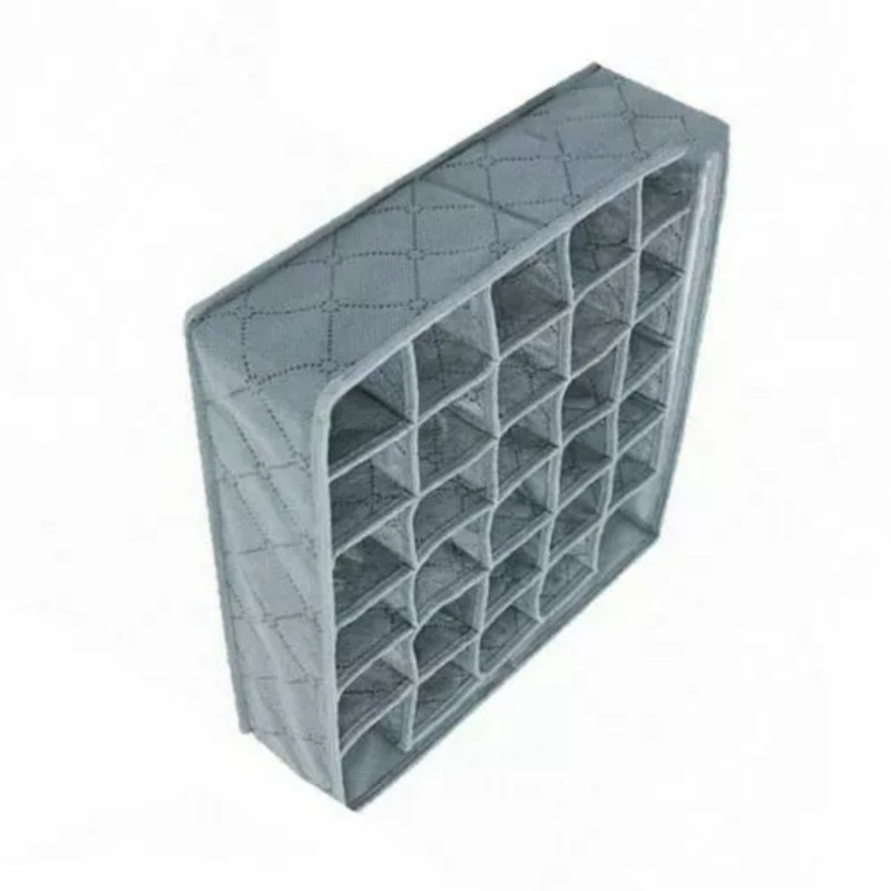 Boîte de rangement à 30 tiroirs avec sous-vêtements en bambou gris anthracite