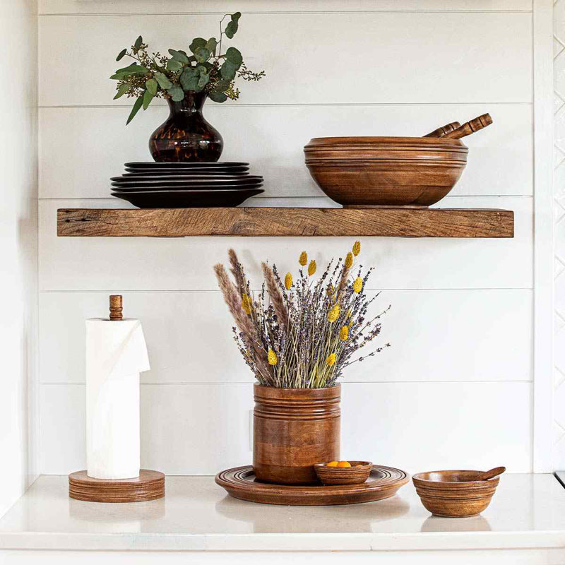 Bilbao Mango Wood Serving Bowl, 5" H x 10" W x 10" D