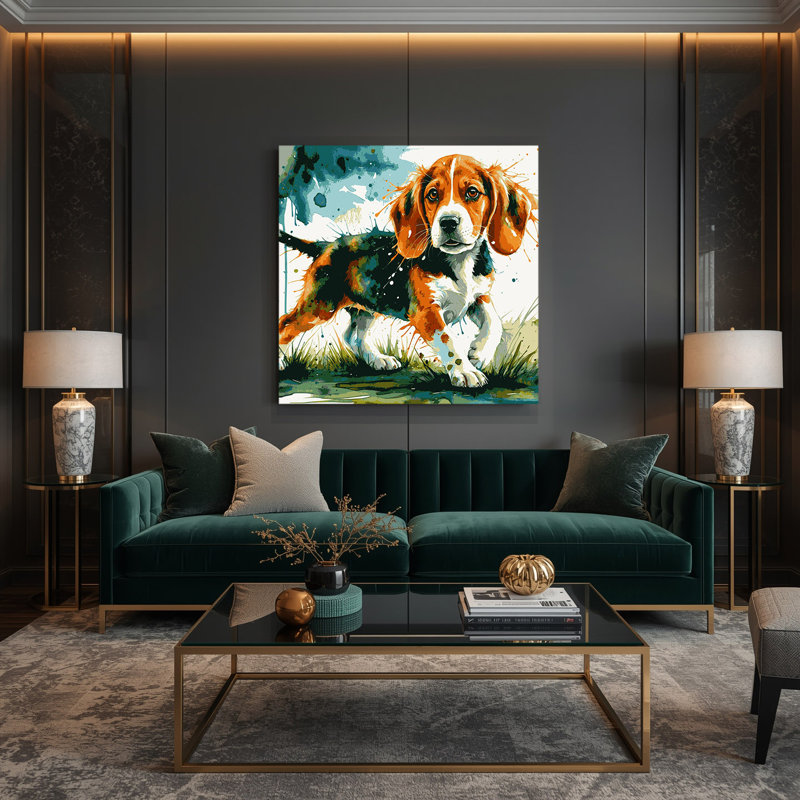 «Dogs Beagle», art mural sur toile, H 16 po x l 16 po