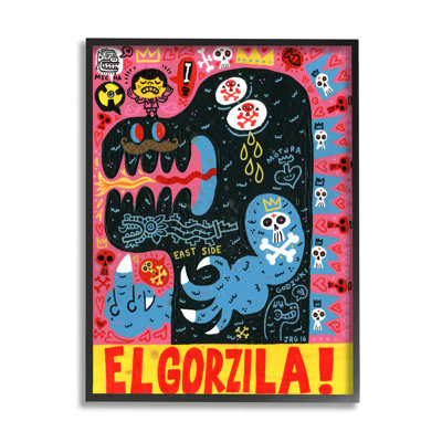 " El Gorzila Pop Style Monster Typography Middle Finger " by Jorge R. Gutierrez