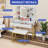 Makeup Vanity Set Stool with LED Lighted Mirror, Drawers, Storage Shelves, Power Outlets-1115940513