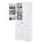 Armoire de rangement autoportante avec portes et tiroirs, panier à linge inclinable, tablette réglable, plusieurs espaces de rangement