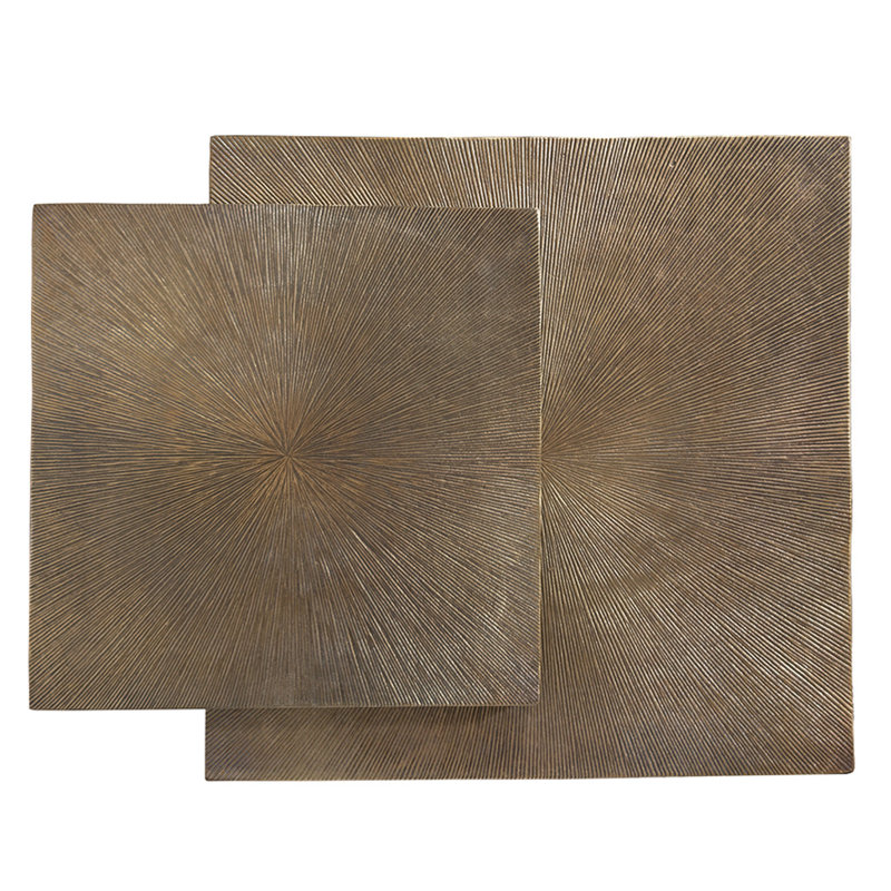 Rectangular Black Metal Nesting Coffee Tables