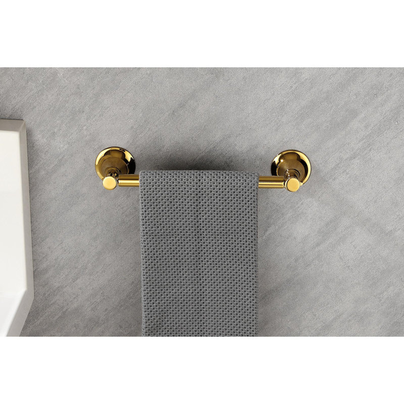 6 Piece Brass Bathroom Towel Rack Set Wall Mount, Gold