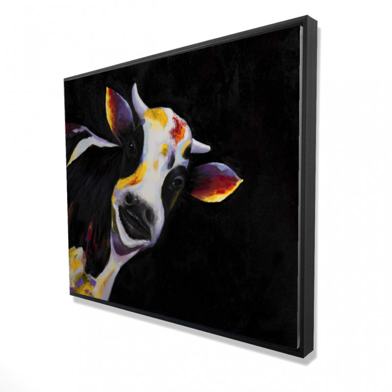 One Funny Cow Print On Canvas