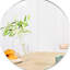 Miroir rond de 32 po pour mur de salle de bain - cadre rouille