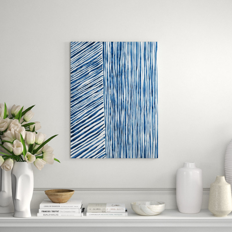 Blue Wood III Painting by Sara Brown, Glass Coat, 53" H x 40" W
