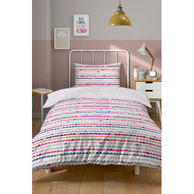 Glorietta Polyester Striped Duvet Cover Set with Pillowcases