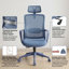 Chaise de bureau ergonomique en filet à haut dossier avec support lombaire réglable, pivotant à 360 degrés-133599437-133599439