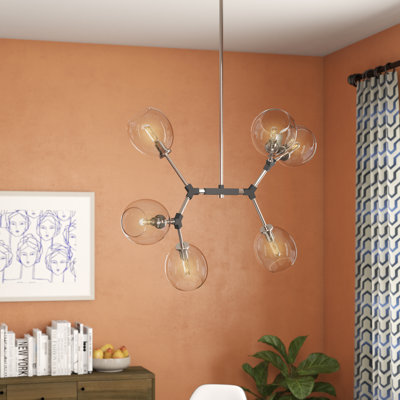 Rhythm 6 - Light Dimmable Sputnik Modern Linear Chandelier