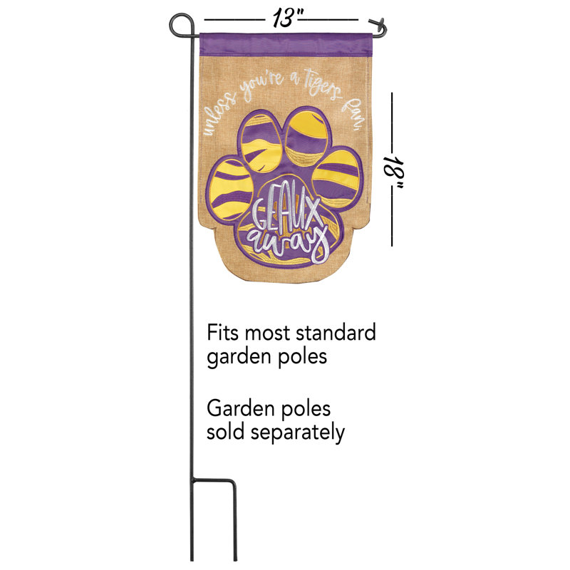 Drapeau de jardin en polyester Azon, H 18 po x l 13 po