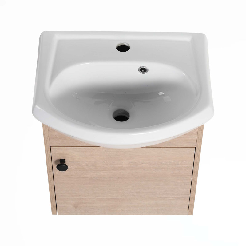Meuble-lavabo mural avec lavabo en céramique