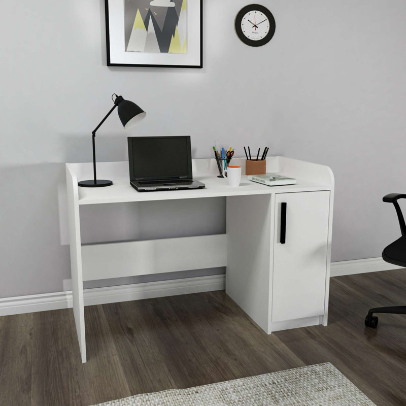 Bureau d'étudiant, Blanc, H 83 po x l 123,6 po x P 60 po
