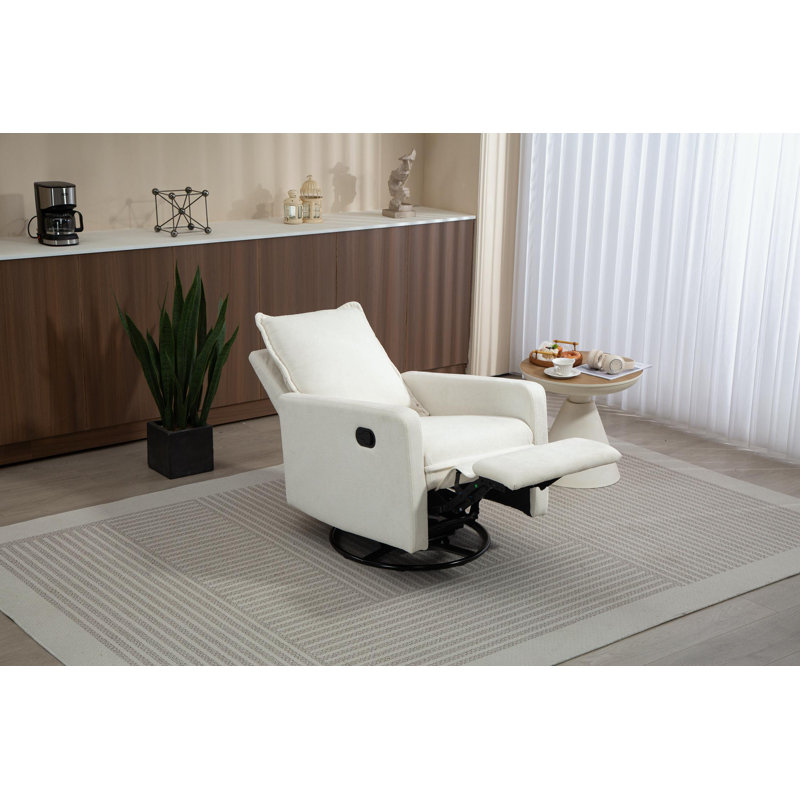 Fauteuil inclinable et pivotant avec coussin moelleux, Blanc