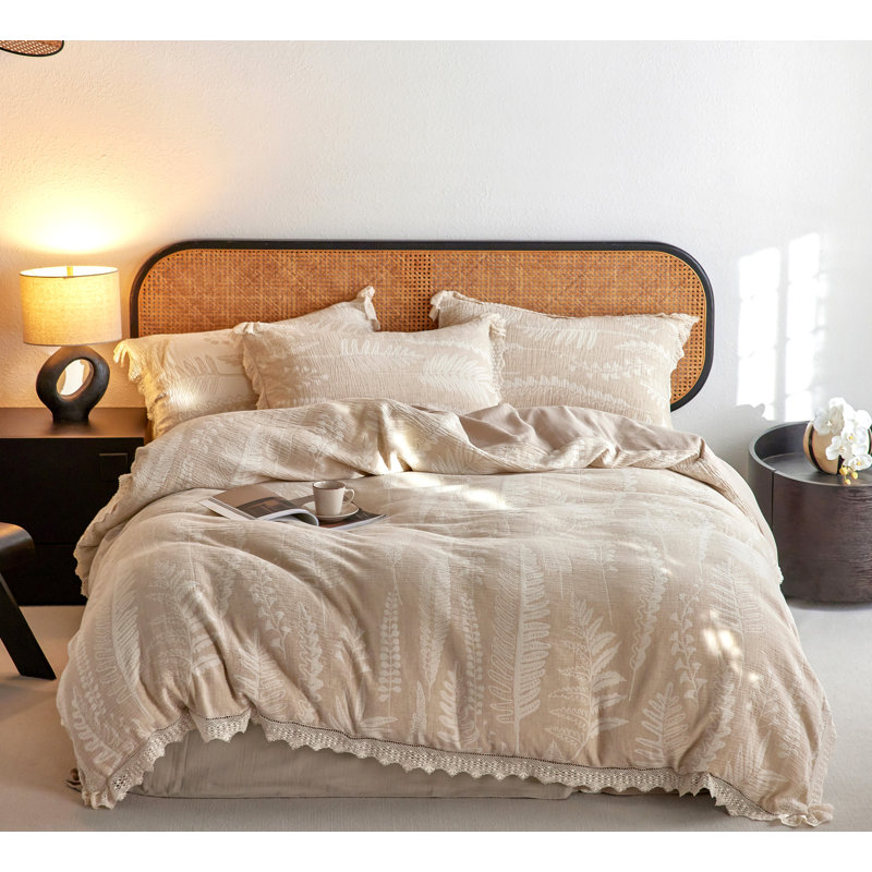 Ensemble de housse de couette Linnet Jacquard, Housse de couette grand et 2 taies d'oreiller
