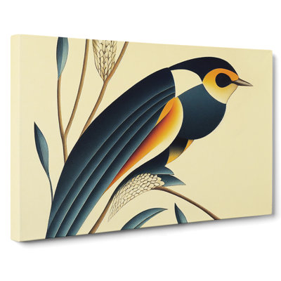 Extravagant Swallow Bird Abstract - Wrapped Canvas