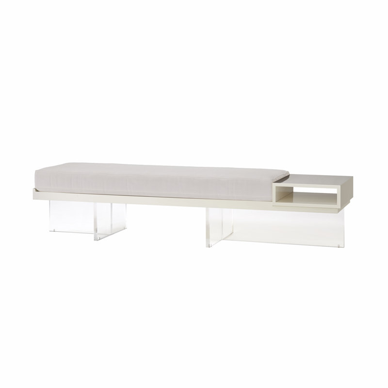 Margot Polypropylene / Olefin Upholstered Storage Bench, Page Snow (Performance fabric) 1355-91