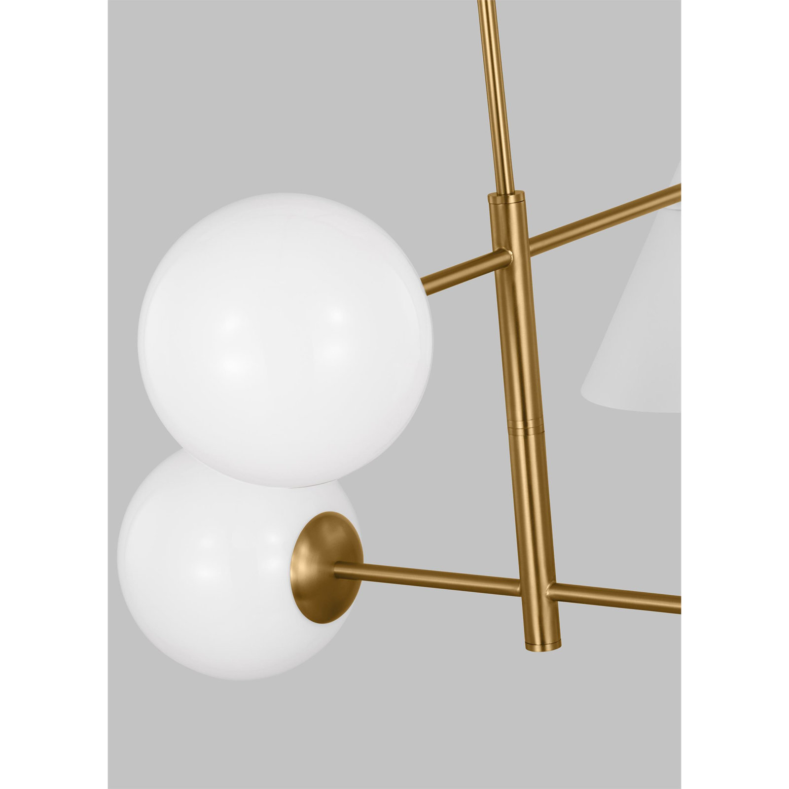 4 - Light Dimmable Chandelier, White, 16.12" H x 28" W x 28" D