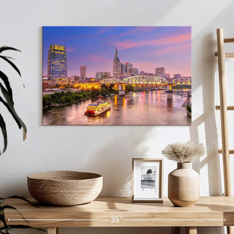 Nashville, coucher de soleil mauve, ciel, H 16 po x l 24 po