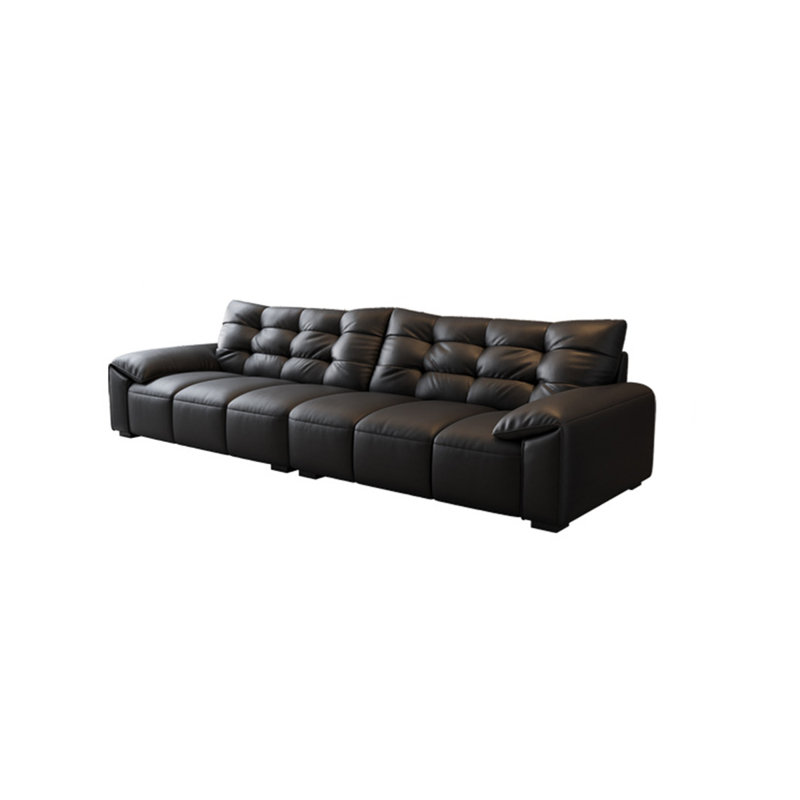 Canapé en cuir italien minimaliste, H 33,56 po x l 106 po x P 38,18 po, 4