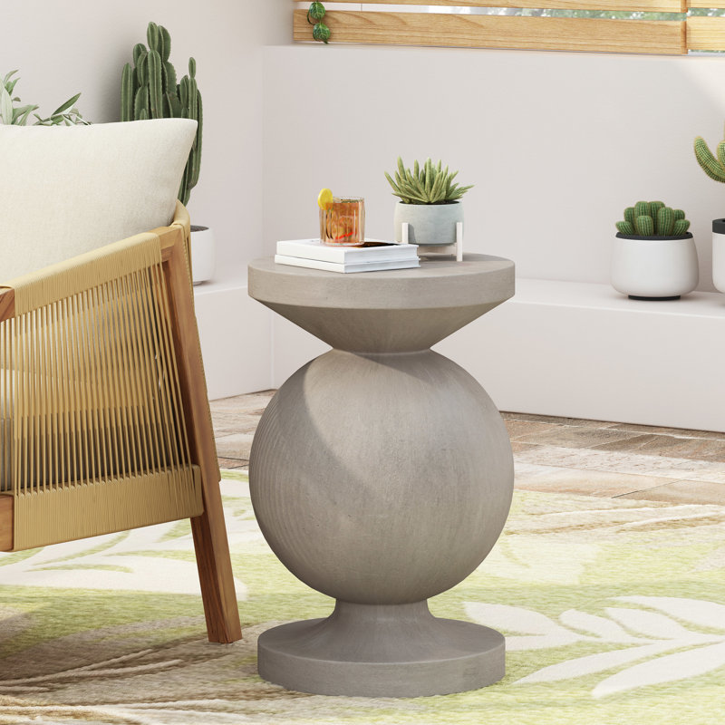 Console légère en béton - Support de plante moderne pour patio