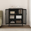 Armoire d'appoint 32 po en métal noir | Rangement et présentation modernes | Idée cadeau-1579879286