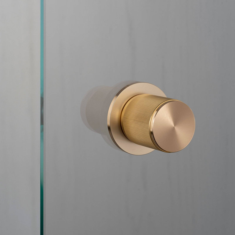 Cylindrical Knob with Round Rosette, Brass