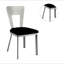 Chaise de salle à manger contemporaine en métal argenté 2 pièces en microfibre noire